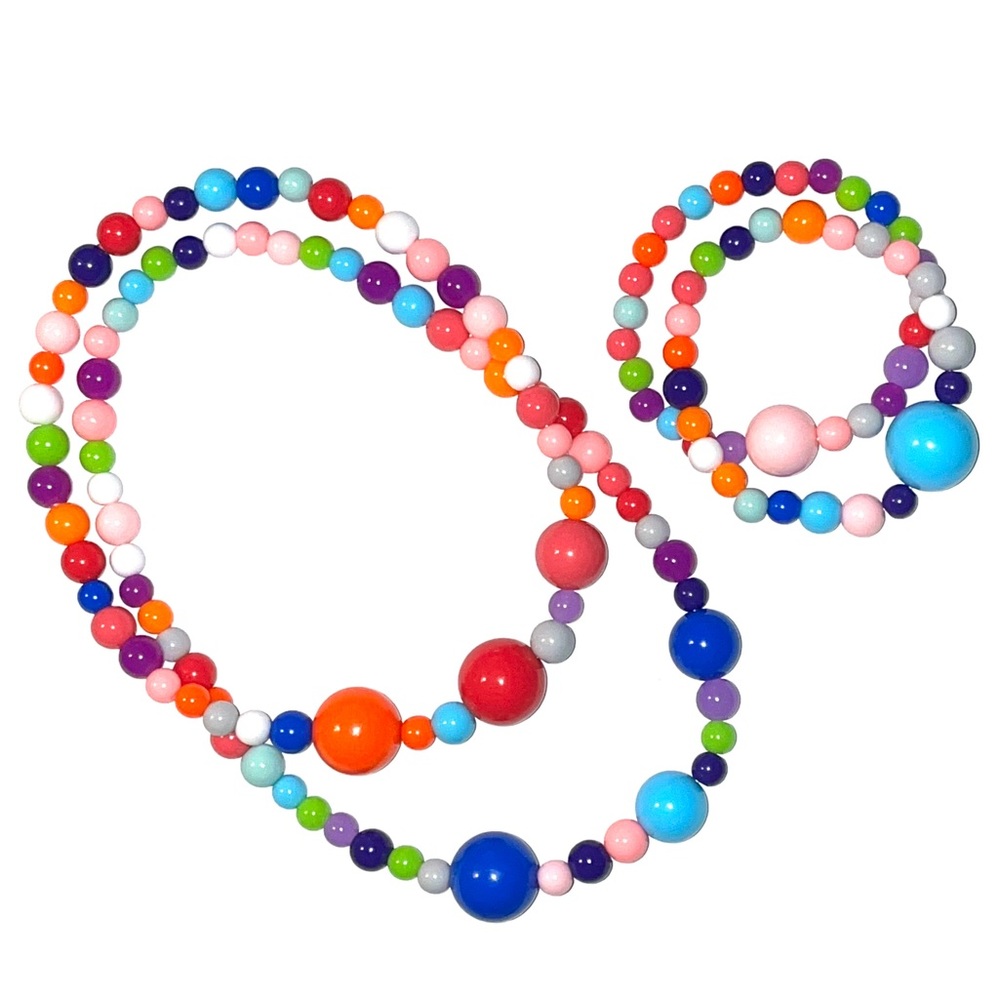 Round Kandi Jewelry Set / Chocker and Necklace with 2 Bracelets